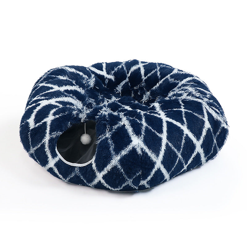 Foldable Plush Cat Tunnel Pet Nest