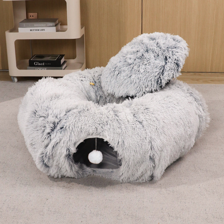 Foldable Plush Cat Tunnel Pet Nest