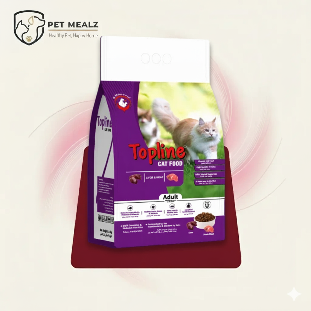 Topline Cat Food – Liver & Meat Flavour for Adult Cats (1.2 KG)