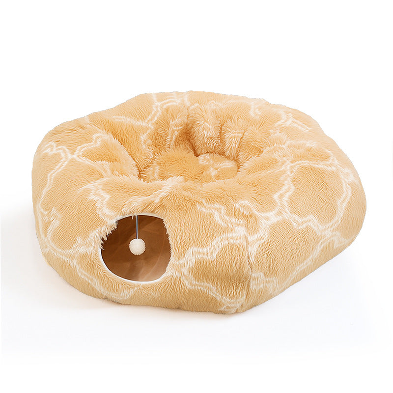Foldable Plush Cat Tunnel Pet Nest